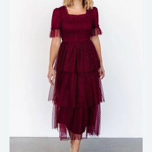 🎄FINAL DROP🎄Baltic Born Burgundy Alana Tulle Dress. New!